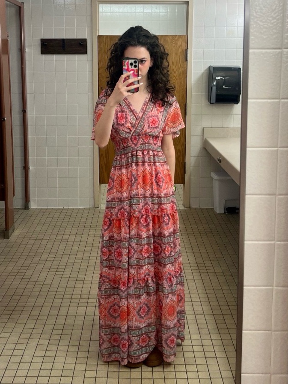 Rabbit Rabbit Rabbit Women's Pink Patterned Maxi Dress - Boho Vibe